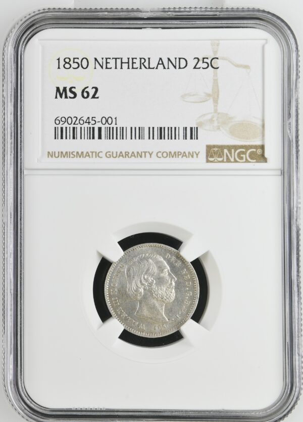 25 cent 1850 MS62 NGC