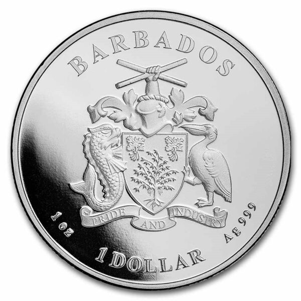 Barbados Seahorse 1 oz 2022 achterkant