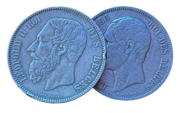 5 Frank 1848/1876 Leopold 1 en 2