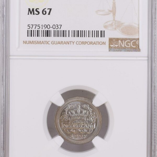 5 Cent 1907 MS67 NGC