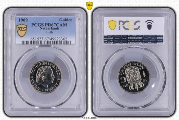 nikkelen 1 gulden 1969 vis Proof Pr67 Cam PCGS