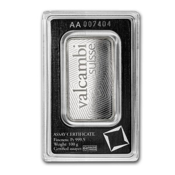 valcambi 100gram platina back