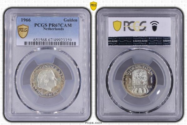 zilveren 1 gulden 1966 Proof Pr67 Cam PCGS