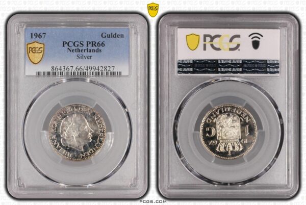 zilveren 1 gulden 1967 Proof Pr66 PCGS