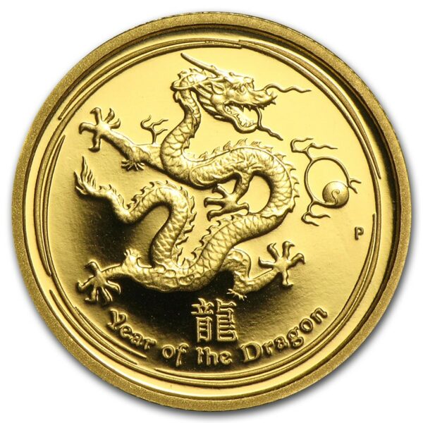 year of the dragon L II 1.10 oz goud proof front