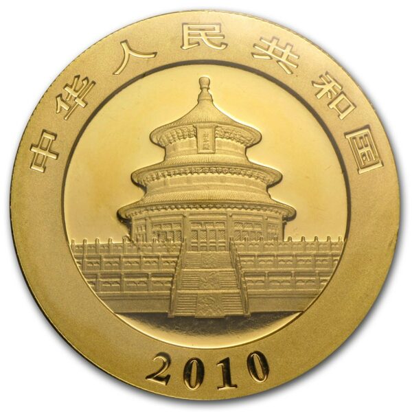 gouden china panda 1 oz 2010 back