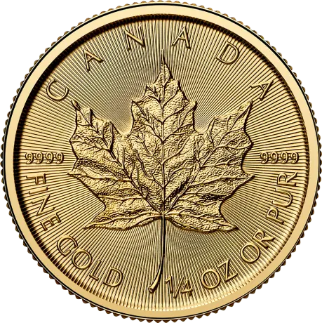 Gouden Canadian Maple Leaf 1/4 oz 2025 King Charles III