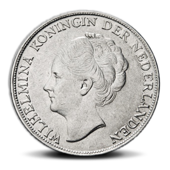 Nederlandse zilveren Gulden Wilhelmina (1922-1948) munten